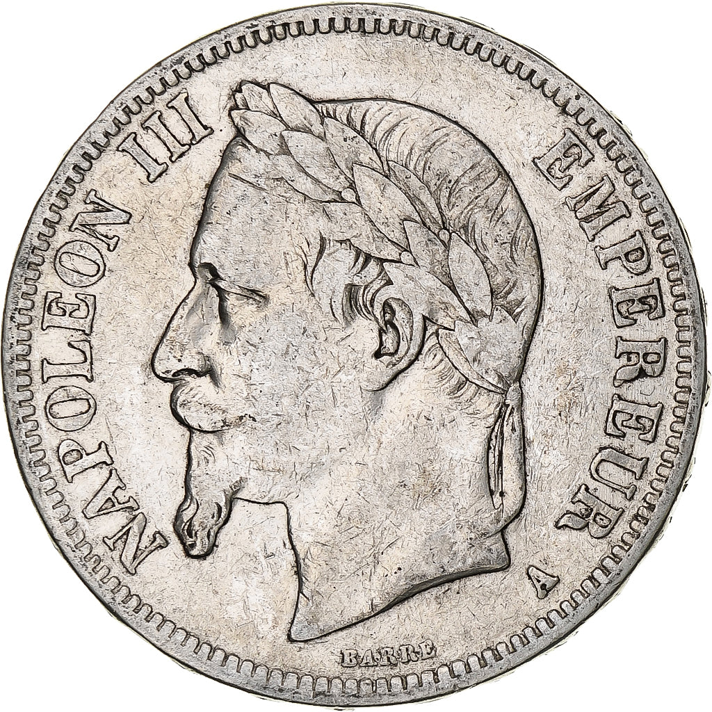 Francia Napoleon Iii 5 Francs 1868 Paris Argento Mb Gadoury:739 Km:799. 