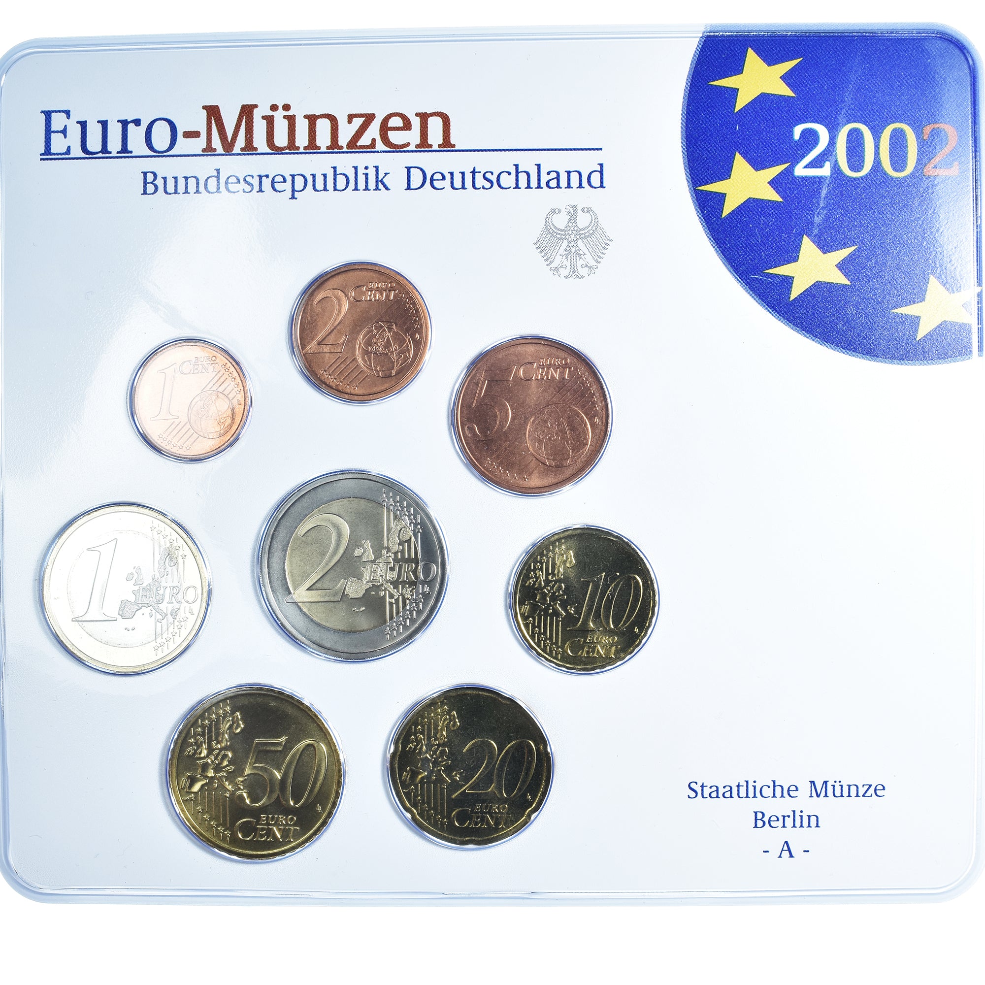 Germania 1 Cent to 2 Euro 2002 Berlin euro set FDC N.C. –