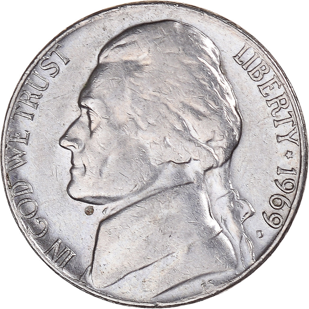 Coin United States Jefferson Nickel 5 Cents 1969 U.S. Mint