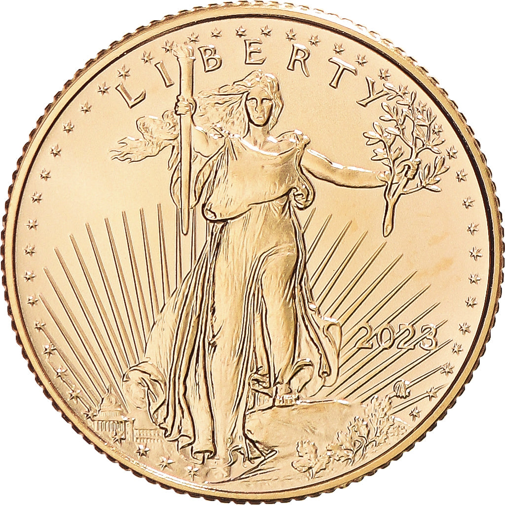 Moneta Stati Uniti American Eagle 5 Dollars 1/10 Oz 2023 FDC Oro –