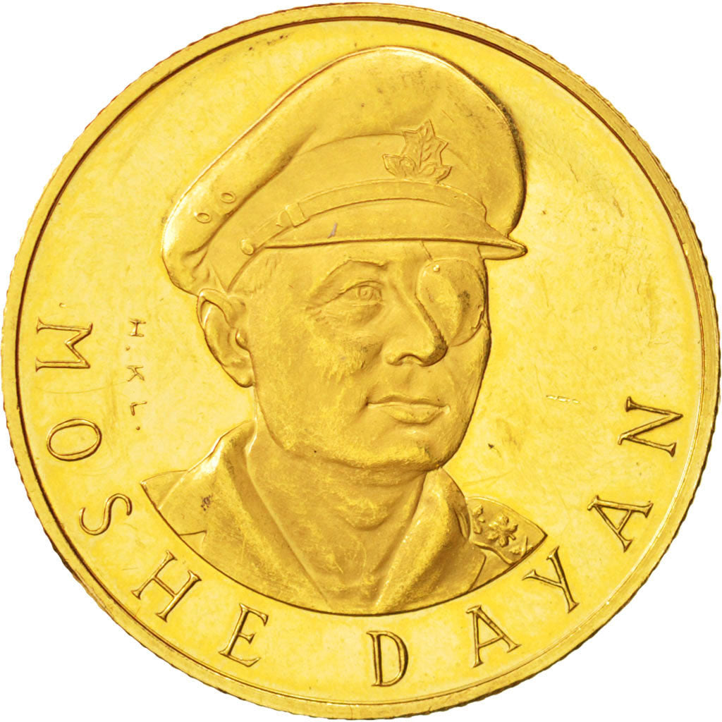 Israel Medal Moshe Dayan History 1967 MS(63) Gold – Numiscorner.com