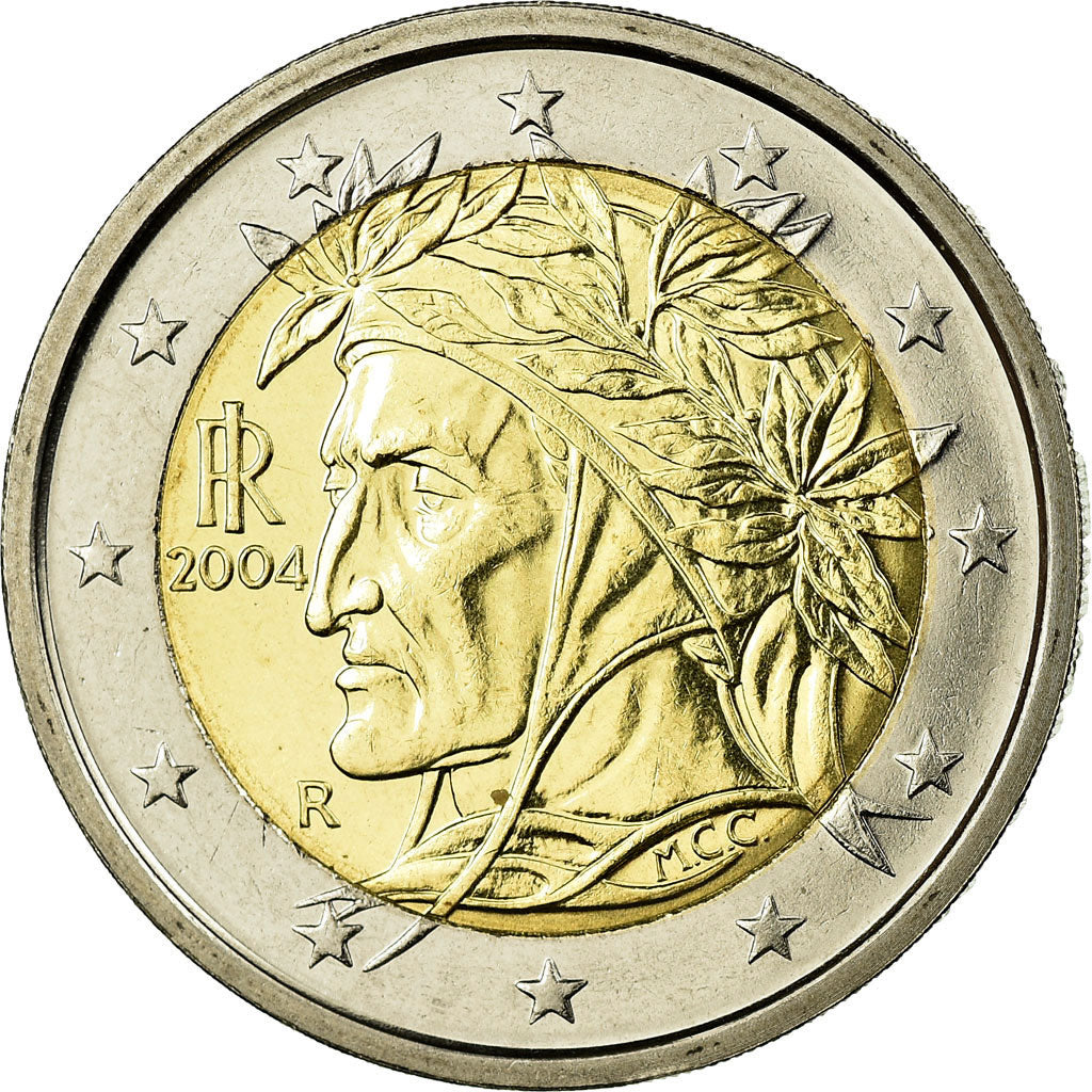 2 Pièces De Monnaie Originales Italiennes Et Européennes, 2004