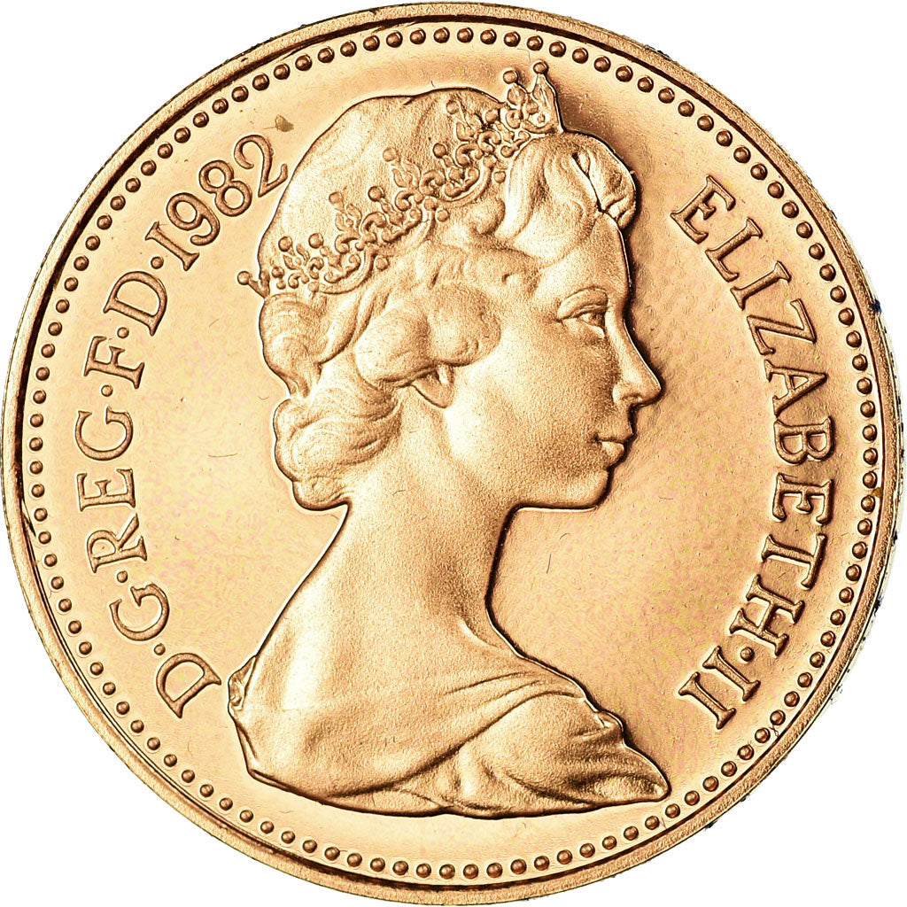 Coin Great Britain Elizabeth II Penny 1982 Proof MS 65 70 Bronze