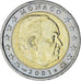 Monaco, Rainier III, 2 Euro, 2001, Paris, VZ, Bi-Metallic, Gadoury:MC179, KM:174