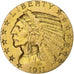 Vereinigte Staaten, $5, Half Eagle, Indian Head, 1911, U.S. Mint, Gold, SS+