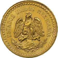 Mexico, 2-1/2 Pesos, 1945, Mexico City, Gold, AU(55-58), KM:463