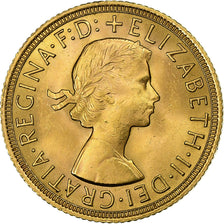 Wielka Brytania, Elizabeth II, Sovereign, 1959, Złoto, AU(55-58), KM:908