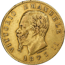 Italia, Vittorio Emanuele II, 20 Lire, 1873, Milan, Oro, BB, KM:10.3