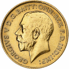 Gran Bretagna, George V, 1/2 Sovereign, 1911, Oro, BB+, KM:819