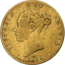 Grã-Bretanha, Victoria, 1/2 Sovereign, 1853, Dourado, VF(20-25), KM:735.1