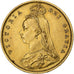 Grã-Bretanha, Victoria, 1/2 Sovereign, 1887, Dourado, AU(50-53), KM:766