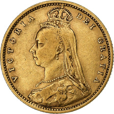 Gran Bretaña, Victoria, 1/2 Sovereign, 1892, Oro, MBC+, KM:766