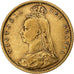 Gran Bretagna, Victoria, 1/2 Sovereign, 1892, Oro, BB+, KM:766