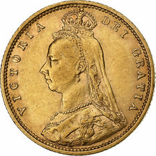 Great Britain, Victoria, 1/2 Sovereign, 1892, Gold, AU(50-53), KM:766