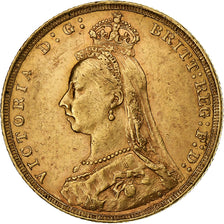 Wielka Brytania, Victoria, Sovereign, 1890, Złoto, AU(50-53), KM:767