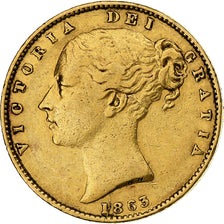 Grande-Bretagne, Victoria, Sovereign, 1863, Or, TTB, KM:736.1