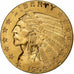 United States, $2.50, Quarter Eagle, Indian Head, 1909, U.S. Mint, Gold