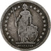 Zwitserland, 2 Francs, 1874, Bern, Zilver, FR+, KM:21