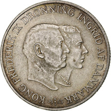 Denemarken, Frederik IX, 2 Kroner, 1953, Copenhagen, Zilver, ZF+, KM:844