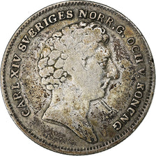 Suède, Carl XIV Johan, 1/8 Riksdaler, 1833, Argent, TB, KM:626