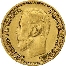 Russia, Nicholas II, 5 Roubles, 1898, St. Petersburg, Oro, BB+, KM:62