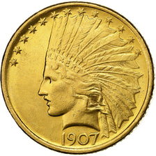 Stati Uniti, $10, Eagle, Indian Head, 1907, U.S. Mint, Oro, SPL-, KM:125