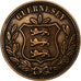 Guernsey, 8 Doubles, 1874, Heaton, Bronze, SS, KM:7