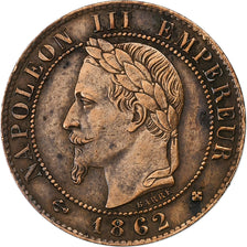 France, Napoleon III, Centime, 1862, Strasbourg, Bronze, EF(40-45), Gadoury:87