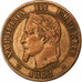 Francia, Napoleon III, 2 Centimes, 1862, Strasbourg, Bronce, BC+, Gadoury:104