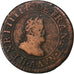 France, Henry IV, Double Tournois, 1599, Paris, Copper, VF(20-25), Gadoury:538