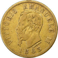 Italie, Vittorio Emanuele II, 10 Lire, 1863, Turin, Or, TB+, KM:9.2