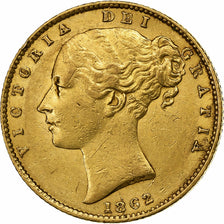 Great Britain, Victoria, Sovereign, 1862, Gold, AU(50-53), KM:736.1