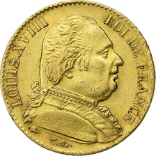 France, Louis XVIII, 20 Francs, 1815, Paris, Gold, AU(50-53), Gadoury:1026