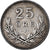 Zweden, Gustaf V, 25 Öre, 1919, Zilver, ZF, KM:785