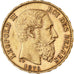 België, Leopold II, 20 Francs, 20 Frank, 1876, Goud, ZF+, KM:37