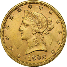 Estados Unidos da América, $10, Eagle, Coronet Head, 1892, U.S. Mint, Dourado