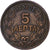 Grecia, George I, 5 Lepta, 1869, Strassburg, Rame, BB, KM:42