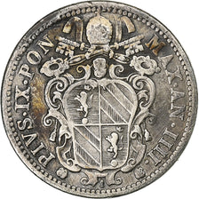 États italiens, PAPAL STATES, Pius IX, 10 Baiocchi, 1852, Rome, Argent, TB+