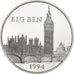 França, 100 Francs-15 Ecus, Big Ben, 1994, Paris, Abeille, Prata, MS(65-70)
