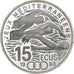 France, 100 Francs-15 Ecus, Natation, 1993, Paris, BE, Silver, MS(65-70)