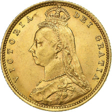 Wielka Brytania, Victoria, 1/2 Sovereign, 1892, Złoto, AU(50-53), KM:766