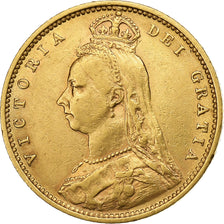 Wielka Brytania, Victoria, 1/2 Sovereign, 1891, Złoto, EF(40-45), KM:766