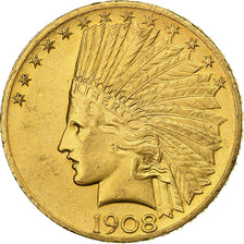 Stati Uniti, $10, Eagle, Indian Head, 1908, Philadelphia, Oro, SPL-, KM:130