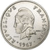 Nowe Hebrydy, 20 Francs, 1967, Paris, PRÓBA, Nikiel, MS(65-70), KM:E3