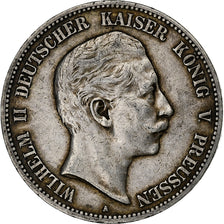 Landy niemieckie, PRUSSIA, Wilhelm II, 5 Mark, 1904, Berlin, Srebro, EF(40-45)