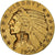 Stati Uniti, $5, Half Eagle, Indian Head, 1908, U.S. Mint, Oro, BB+, KM:129