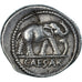 Julius Caesar, Denarius, 49-48 BC, Military mint, Incuse strike, Zilver, NGC, Ch