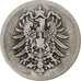 ALEMANHA - IMPÉRIO, Wilhelm I, Mark, 1875, Muldenhütten, Prata, VF(30-35)