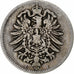 Moeda, ALEMANHA - IMPÉRIO, Wilhelm I, Mark, 1875, Frankfurt, VF(20-25), Prata