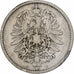 GERMANIA - IMPERO, Wilhelm I, Mark, 1881, Hambourg, Argento, MB, KM:7